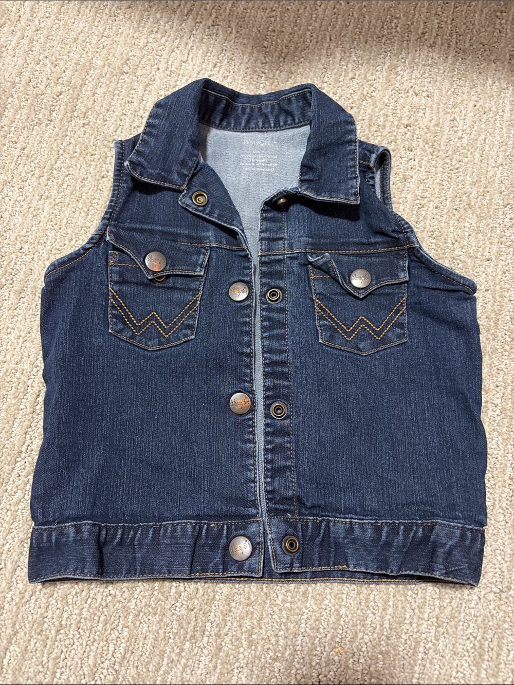 Wrangler Dark Blue Denim Vest for Kids
